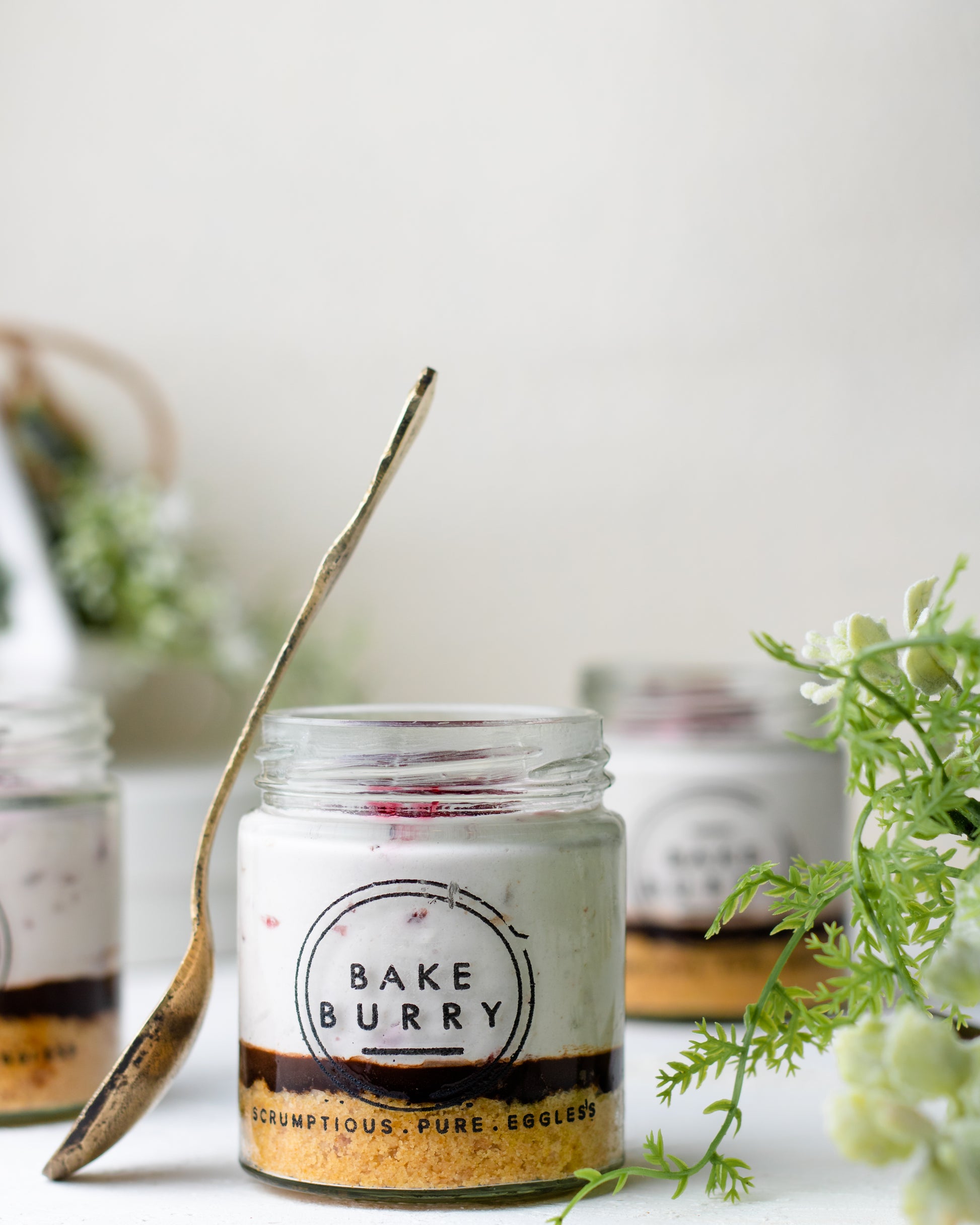 Blueberry Cheesecake Jar [200ml jar]-Cake jar-BAKEBURRY